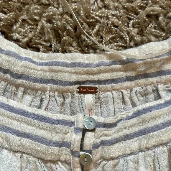 FreePeople Cottagecore Boho Romantic Fairy Whimsigoth Square NeckLace Blouse SzS - Picture 5 of 11